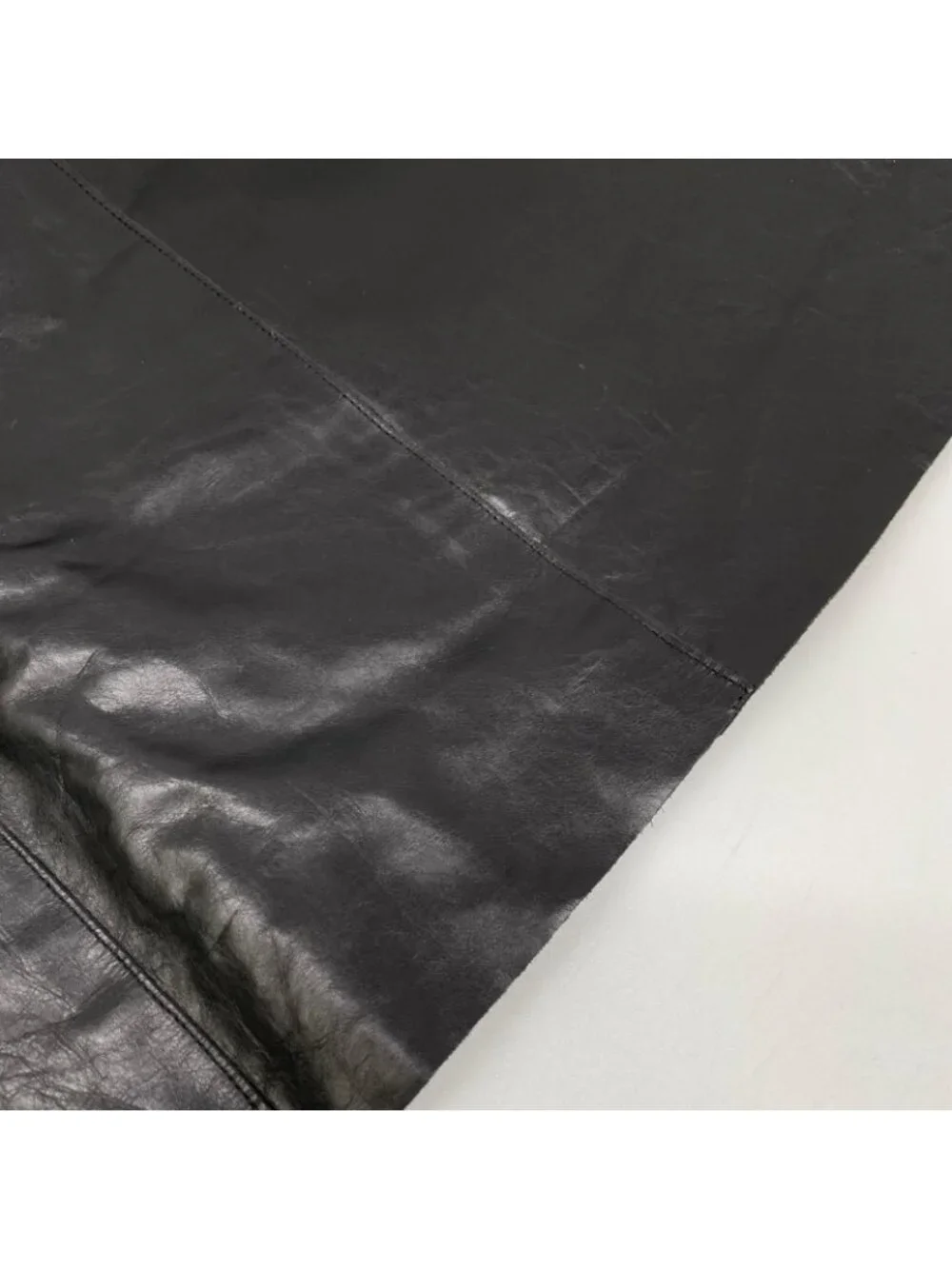 Chanel 02A CC Logo Leather Skirt 38